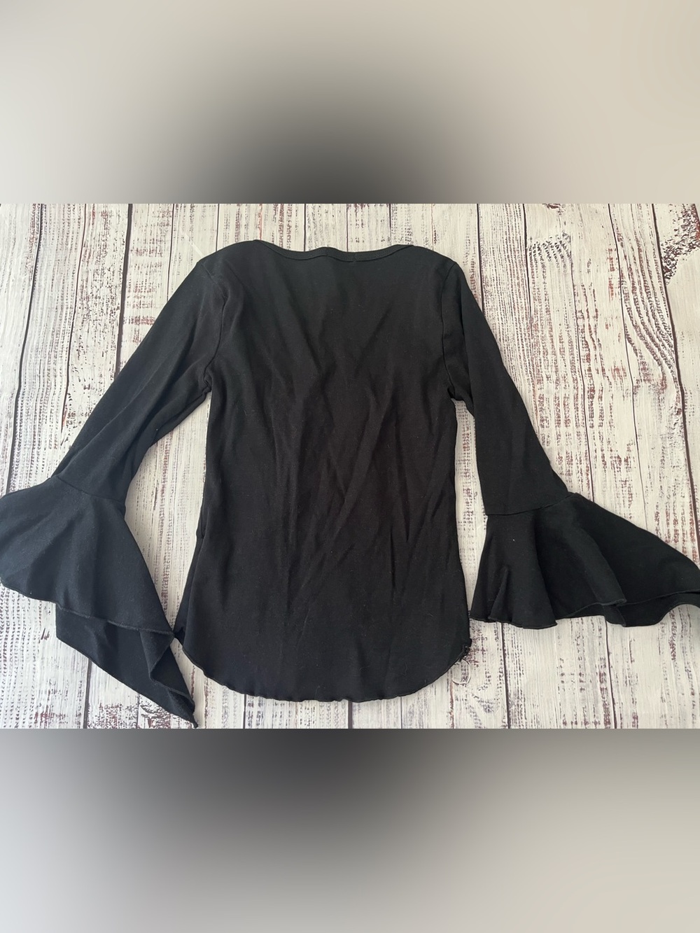 90s Y2K Whimsigoth Corset Style Bell Sleeve Long Sleeve Shirt Witchy Fairy S - Picture 4 of 8